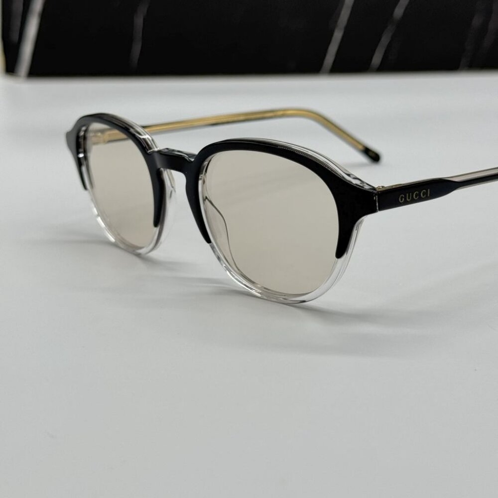 NEW GUCCI GG1212S 002 SUNGLASSES MEN ROUND BLACK EYEWEAR - Picture 12 of 16